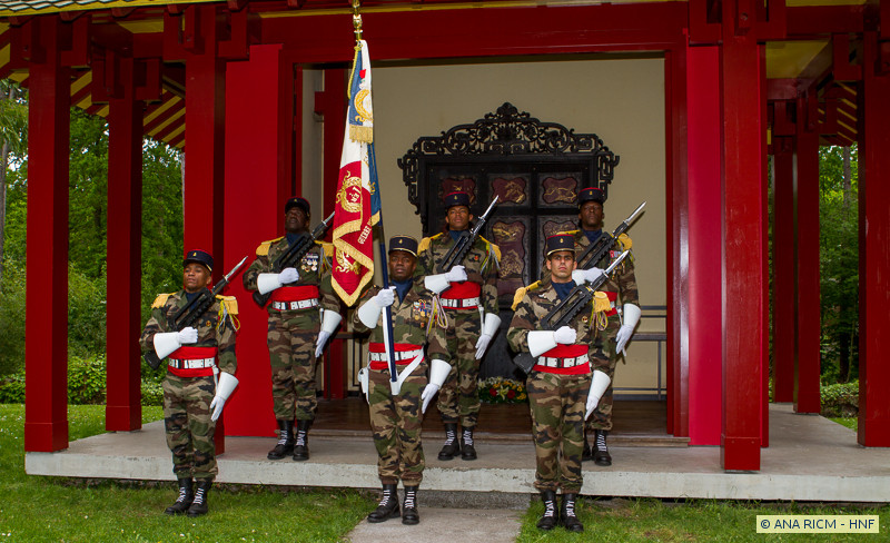 JSOM : Le drapeau du 1er RTS et sa garde