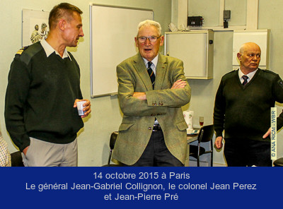 Le colonel Jean Perez, le général Jean-Gabriel Collignon et Jean-Pierre Pré