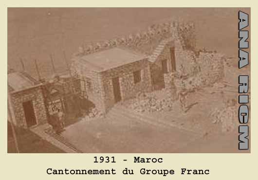 Maroc, cantonnement du groupe franc en 1931