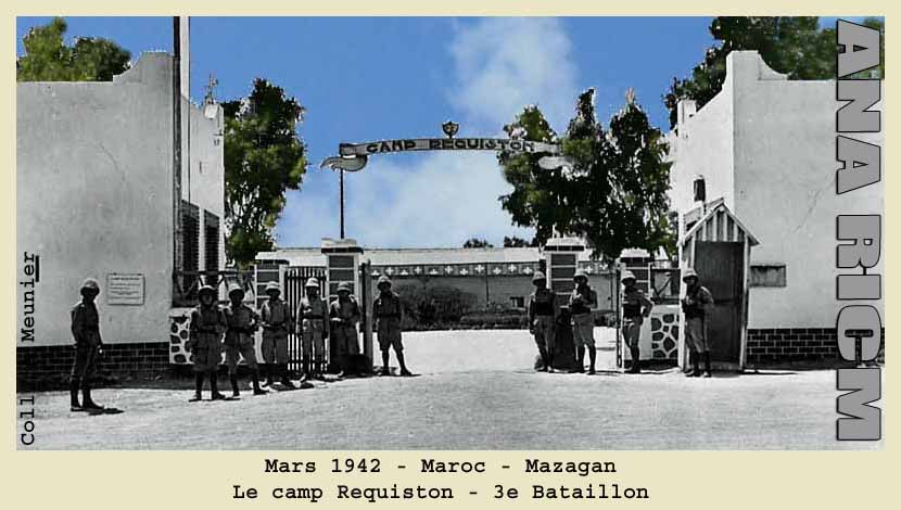 Maroc, Mazagan, camp requiston, l'entrée