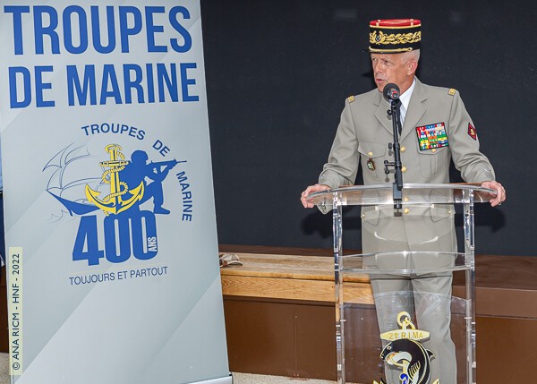 31/08/2022, photo Alain Hénaff, musée des TDM, le général de corps d'armée Marc Conruyt prend la parole