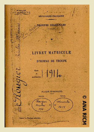 Livret militaire de Nicolas Rougier - classe 1914